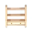 BA015 - Barewood Shelf Unit with Drawer