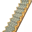 CASS69ZIG - Light Grey Stair Carpet with White Zigzag Print