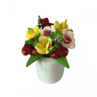 D4203 - White Pot with Mixed Flowers