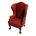 Dark Red Wing Back Chair