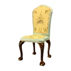 Blue and Cream Upholstered Dining Chair