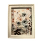 Large Pink Flower Picture In A White Frame