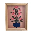 Picture of Vintage Pink Flowers In Blue Pot