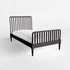 Black Twin Spindle Bed with Mattress
