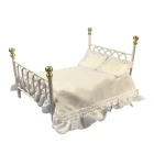 White 'cast Iron' Double Bed & Covers