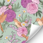 Birds and Flower Wallpaper