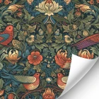 Dark Floral and Bird Wallpaper