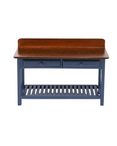 Large Blue Working Table, Empty