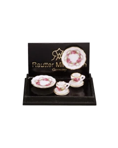 Coffee Set For Two In Rose Design