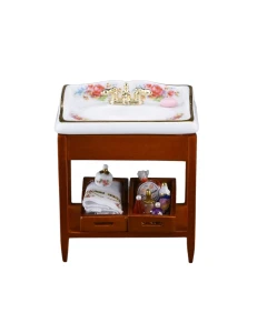 Dresden Rose Sink On Wooden Stand