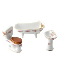 Three Piece Bathroom In Dresden Rose Design
