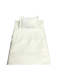 White Single Bedding with Lace Trim