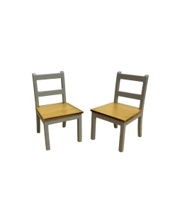 Grey and Pine Modern Chairs (Pack of 2)
