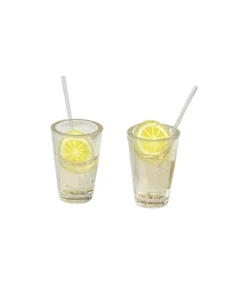 Lemonade Glass with Straws (Pk2)