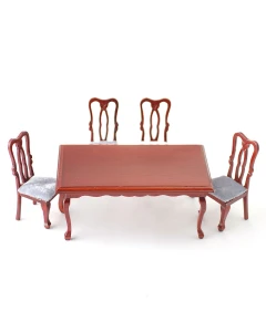 DF102 - 1:12 Scale Rectangular Dining Table and Four Chairs