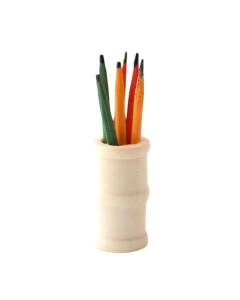 Wooden Pencil Pot with Pencils