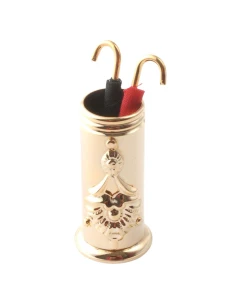 Brass Umbrella/stick Stand with 2 Umbrellas