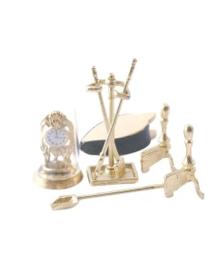 Fireplace Tools, Bellows and Clock