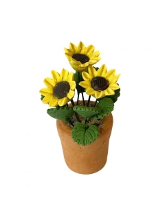 D4202 - Yellow Flowers in a Terracotta Pot