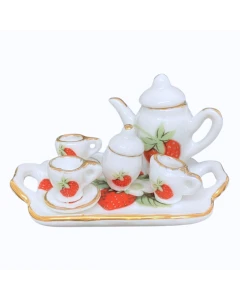 Strawberry Tea Set with Tray