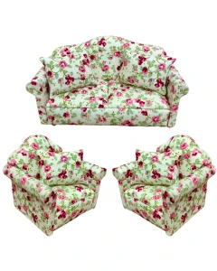 Floral Sofa and Chairs