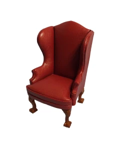 Dark Red Wing Back Chair