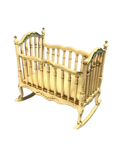 Cream and Blue Rocking Cradle