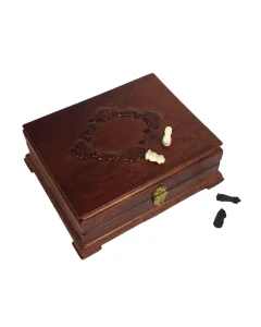 Wooden Box Containing Chess Set