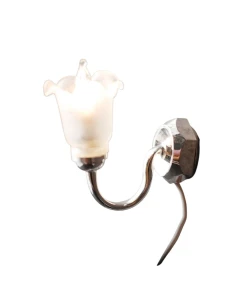 Silver Single Tulip Wall Light - Wired