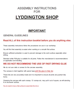 DOWNLOAD - Instructions for Lyddington Shop Kit