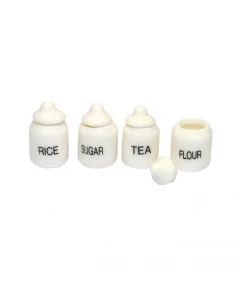 MC2469J Four White Ceramic Storage Jars