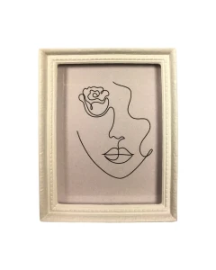 Large Abstract Face Picture In A White Frame