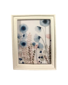 Large Blue Flower Picture In A White Frame