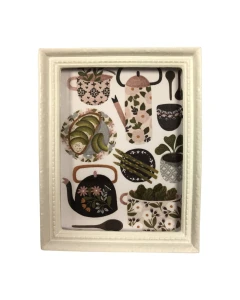 Large Afternoon Tea Picture In A White Frame