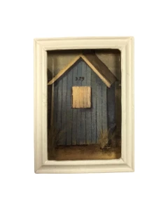 Beach Hut Picture In White Frame