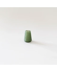 Green Ribbed Vase