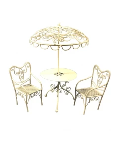 Parasol Table and Two Chairs