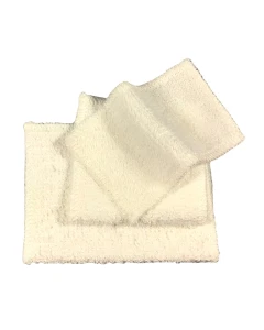 White Fluffy Towel Set, 3 Pcs