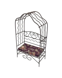 Brown Metal Bench with Rose Arch