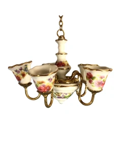 Porcelain Chandelier Dresden Rose Design
