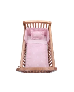 Pastel Pink Spotted Cot Bedding with Bumper