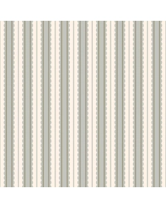 Cloud Cream Wallpaper with Hazy Blue Scallop Stripe