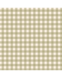 Cloud Cream Wallpaper with Herbal Green Gingham Print