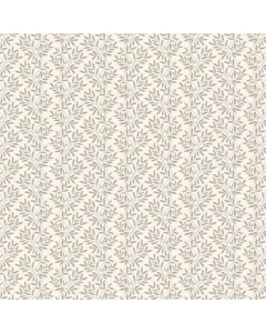 Cloud Cream Wallpaper with Hazy Blue Floral Print