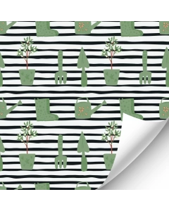 R087 - Striped garden wallpaper 