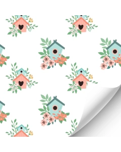 R090 - Bird house wallpaper 
