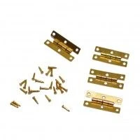 1/12 Scale Miniature Door Hinges & Screws Set - 4 Hinges & 16 Screws For Dollhouse DIY Projects - View #7