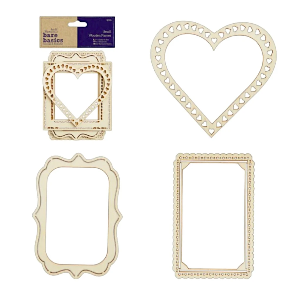 Wood Frames (4pcs) Small - Bare Basics (H-PMA174639) - Craft Supplies ...