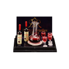 Wine Decanter with 4 Wine Glasses and 2 Bottles of Wine