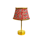 Gold Table Lamp with Pink Floral Print Shade